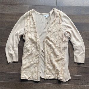 Tan Lace Cardigan